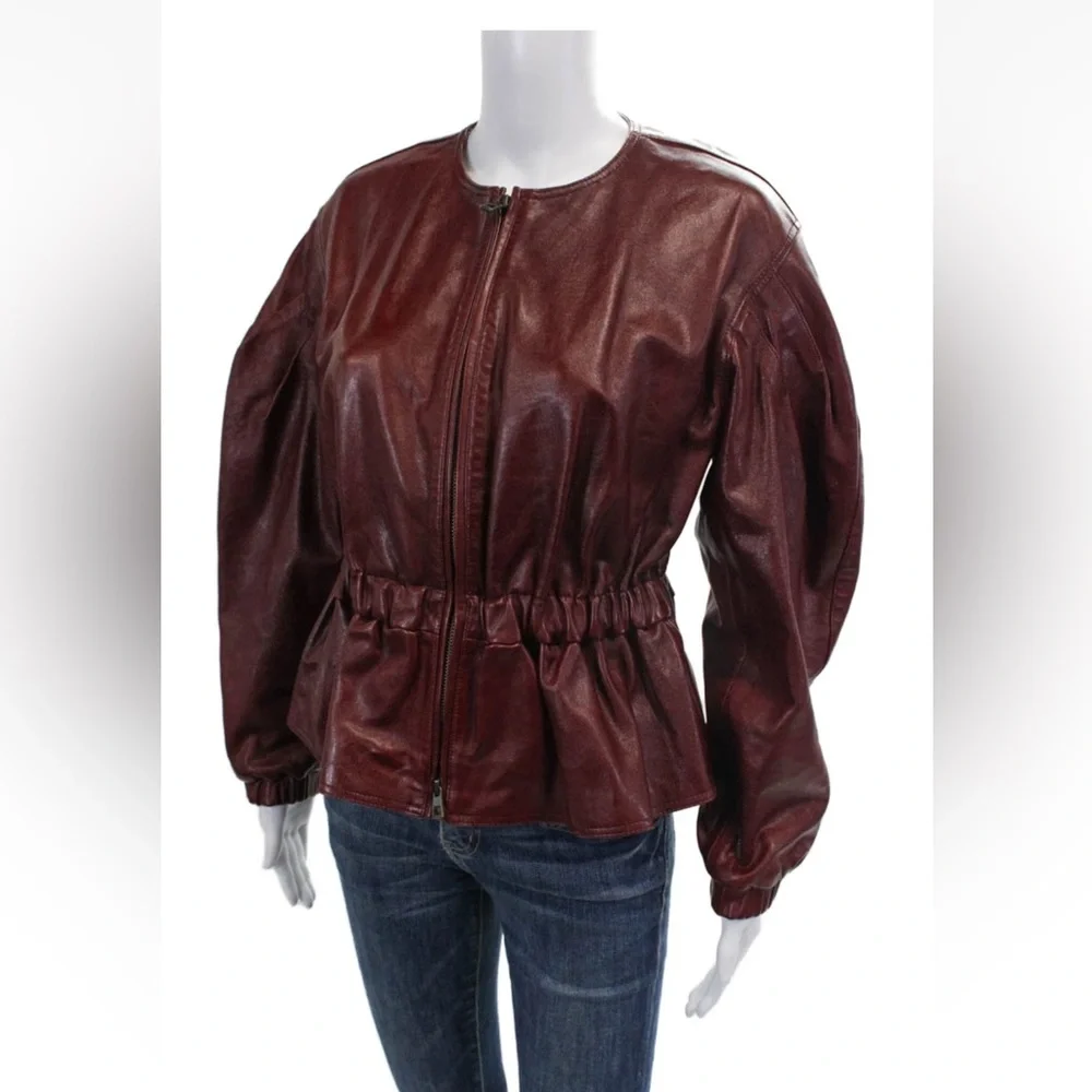 Ulla Johnson Briar Lamb Leather Jacket Mahogany Size Small NWOT - Picture 8 of 15